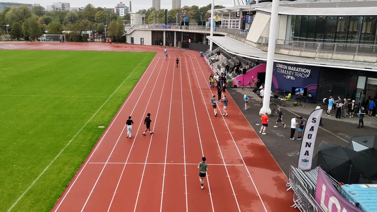 Runners on the London Marathon Community Track at the first Running Hackathon